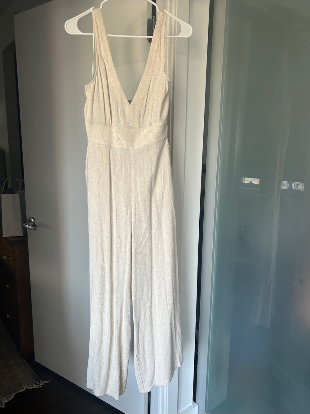 Gentle Fawn Sleeveless V-Neck Wide-Leg Jumpsuit in Ivory